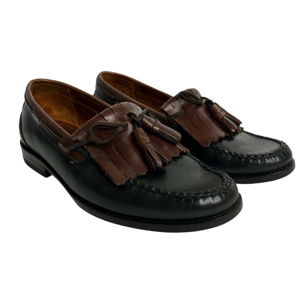 Johnston & Murphy Black and Brown Leather Loafers Size 8